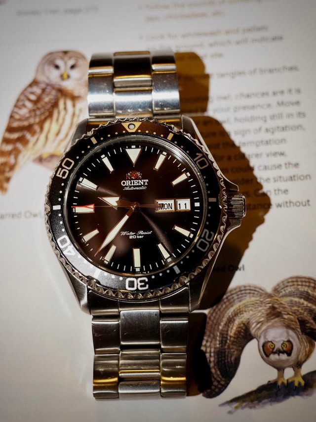 Orient Automatic Mens Stainless Steel Watch Black Dial
